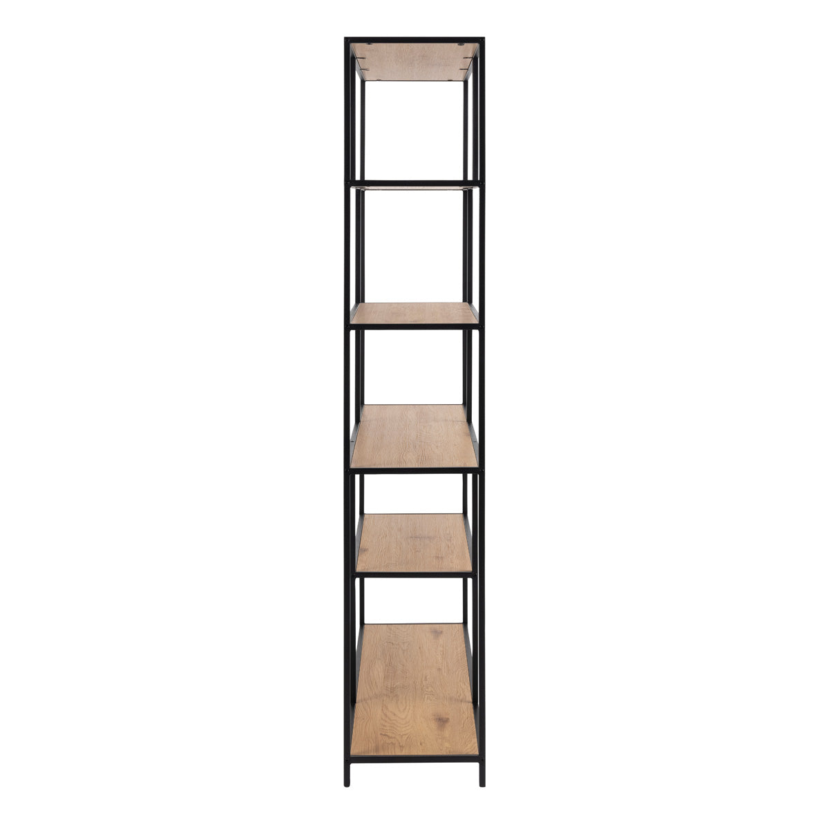 Metal Bookcase Large With 5 Wooden Shelves - Seaford
