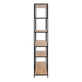 Metal Bookcase Large With 5 Wooden Shelves - Seaford