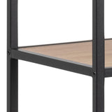Metal Bookcase Large With 5 Wooden Shelves - Seaford