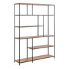 Metal Bookcase Large With 5 Wooden Shelves - Seaford