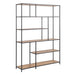 Metal Bookcase 135cm Wide Large With 5 Wooden Shelves - Seaford