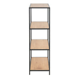 Metal Bookcase Low in Black With 3 Shelves - Seaford