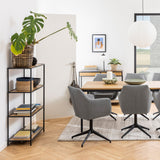 Metal Bookcase Low in Black With 3 Shelves - Seaford