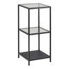 Metal Bookcase Narrow With 2 Glass Shelves - Seaford