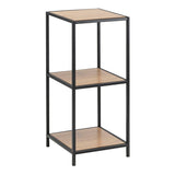 Metal Bookcase Narrow With 2 Wooden Shelves - Seaford