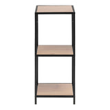 Metal Bookcase Narrow With 2 Wooden Shelves - Seaford