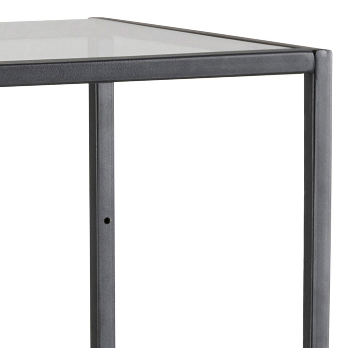 Metal Bookcase Narrow With 3 Glass Shelves - Seaford