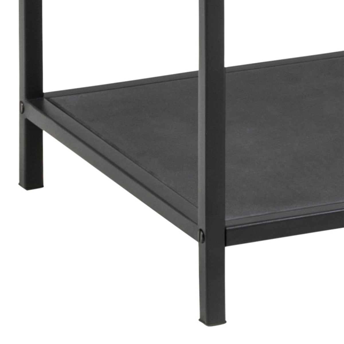 Metal Bookcase Narrow With 3 Glass Shelves - Seaford