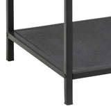 Metal Bookcase Narrow With 3 Glass Shelves - Seaford
