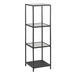 Metal Bookcase Narrow With 3 Glass Shelves - Seaford