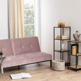 Metal Bookcase Narrow With 3 Wooden Shelves - Seaford