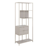 Metal Bookcase Tall With 2 Drawers And 4 Shelves - Seaford