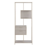 Metal Bookcase Tall With 2 Drawers And 4 Shelves - Seaford