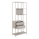 Metal Bookcase Tall With 2 Drawers And 4 Shelves - Seaford