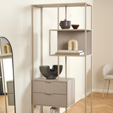 Metal Bookcase Tall With 2 Drawers And 4 Shelves - Seaford