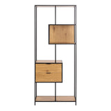 Metal Bookcase Tall With 4 Shelves And 2 Drawers - Seaford