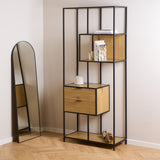 Metal Bookcase Tall With 4 Shelves And 2 Drawers - Seaford