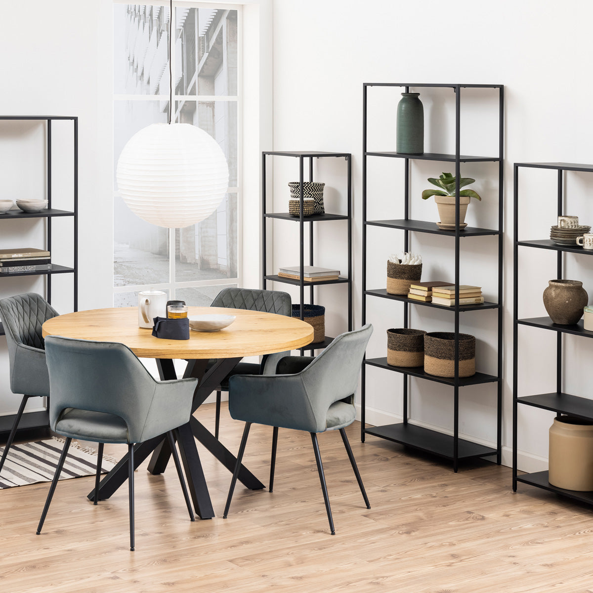 Metal Bookcase Tall With 5 Shelves - Newcastle