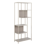 Metal Bookcase Tall With 5 Wooden Shelves - Seaford