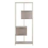 Metal Bookcase Tall With 5 Wooden Shelves - Seaford