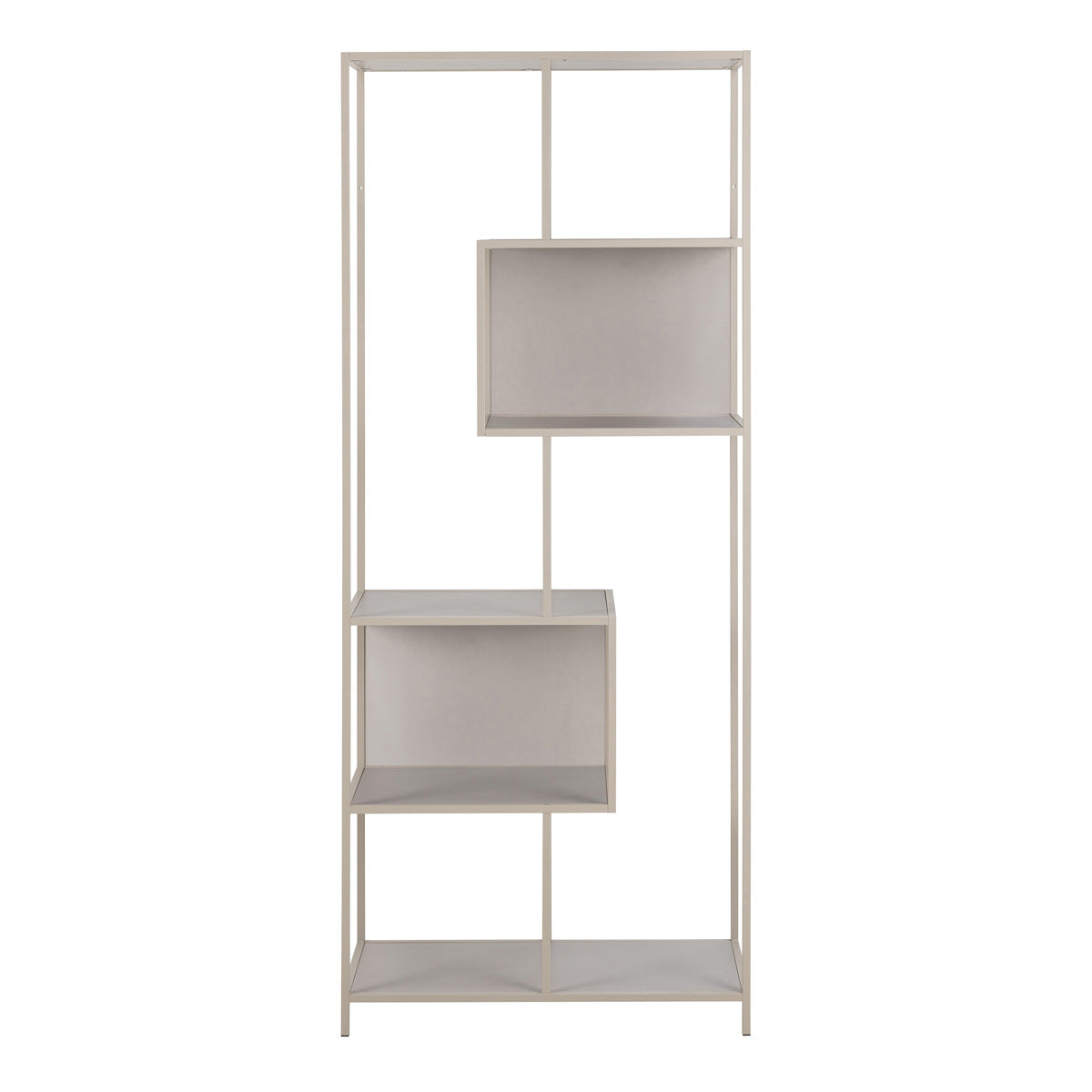 Metal Bookcase Tall With 5 Wooden Shelves - Seaford