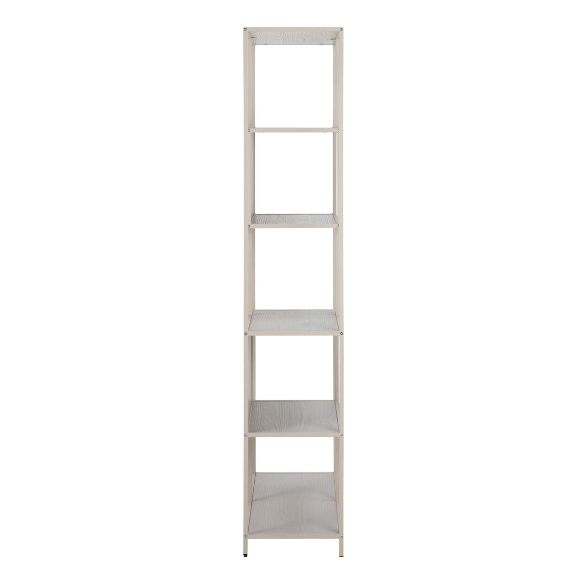 Metal Bookcase Tall With 5 Wooden Shelves - Seaford