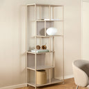 Metal Bookcase Tall With 5 Wooden Shelves - Seaford