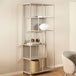 Metal Bookcase Tall With 5 Wooden Shelves - Seaford