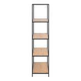 Metal Bookcase Tall in Black With 4 Shelves - Seaford