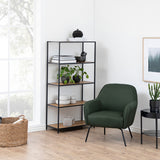 Metal Bookcase Tall in Black With 4 Shelves - Seaford