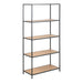 Metal Bookcase Tall in Black With 4 Shelves - Seaford