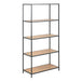 Metal Bookcase Tall in Black With 4 Shelves - Seaford