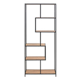 Metal Bookcase Tall in Black With 5 Shelves - Seaford