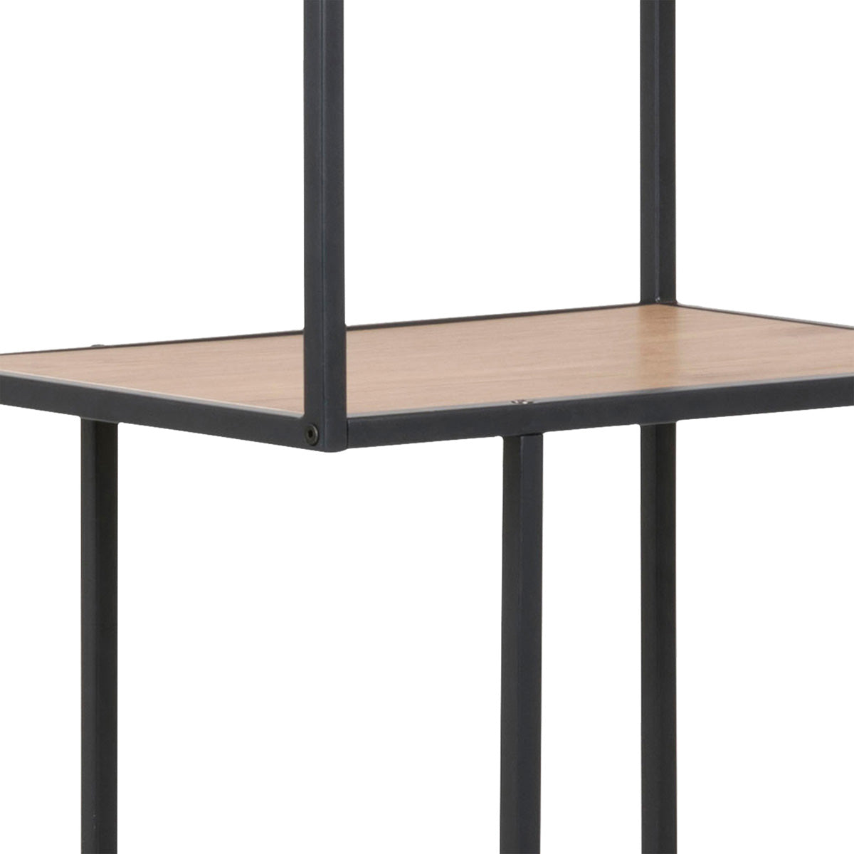 Metal Bookcase Tall in Black With 5 Shelves - Seaford