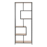 Metal Bookcase Tall in Black With 5 Shelves - Seaford