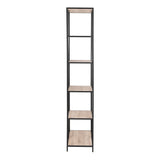 Metal Bookcase Tall in Black With 5 Shelves - Seaford