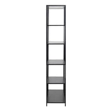 Metal Bookcase Tall in Black With 5 Shelves - Seaford