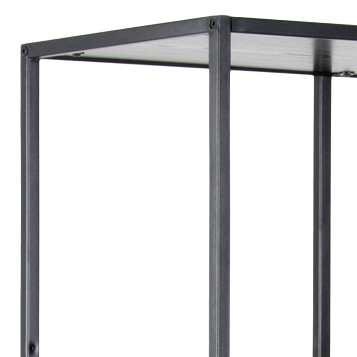 Metal Bookcase Tall in Black With 5 Shelves - Seaford