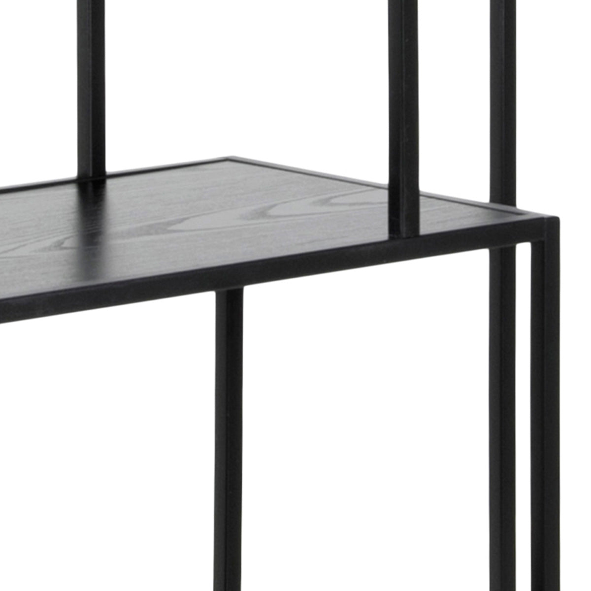 Metal Bookcase Tall in Black With 5 Shelves - Seaford