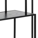 Metal Bookcase Tall in Black With 5 Shelves - Seaford