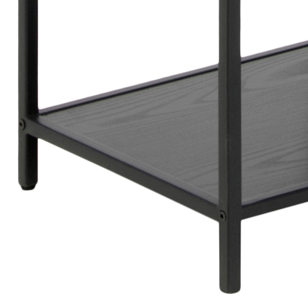 Metal Bookcase Tall in Black With 5 Shelves - Seaford