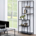 Metal Bookcase Tall in Black With 5 Shelves - Seaford