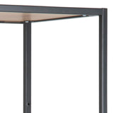 Metal Bookcase Tall in Black With 5 Wooden Shelves - Seaford