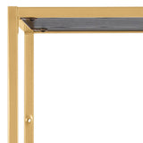 Metal Bookcase Tall in Gold With 5 Shelves - Seaford