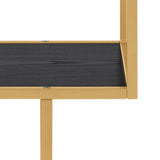 Metal Bookcase Tall in Gold With 5 Shelves - Seaford