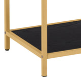 Metal Bookcase Tall in Gold With 5 Shelves - Seaford