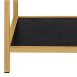 Metal Bookcase Tall in Gold With 5 Shelves - Seaford