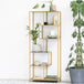 Metal Bookcase 77cm Wide Tall in Gold With 5 Shelves - Seaford