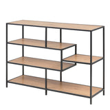 Metal Bookcase Wide in Black With 4 Shelves - Seaford