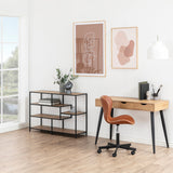 Metal Bookcase Wide in Black With 4 Shelves - Seaford